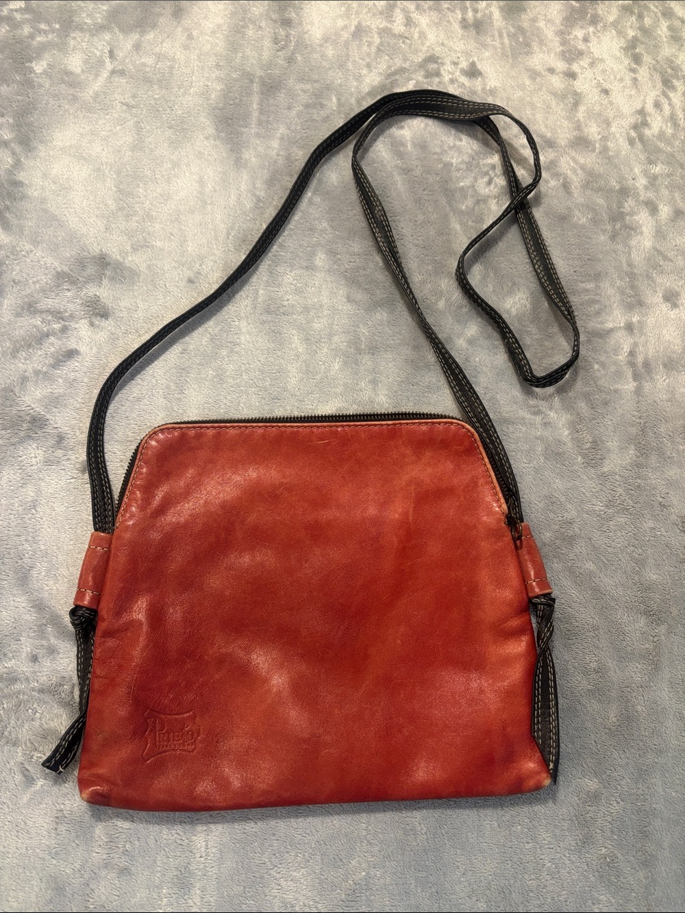 Prieto Barcelona Leather Crossbody Bag in Red